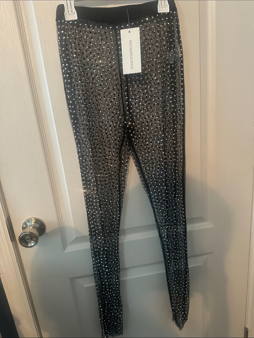 Hot & Delicious Black Rhinestone-Studded Women’s Jeggings